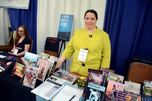 Anna Faktorovich at the Anaphora SIBA BookExpo table, by David Leone.