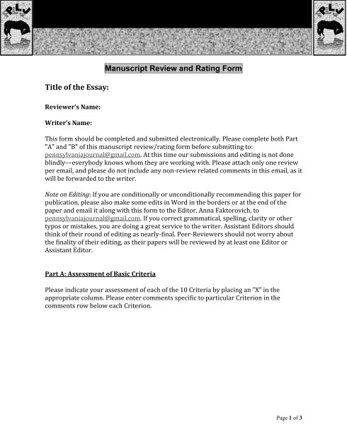 Review Form - Page 1